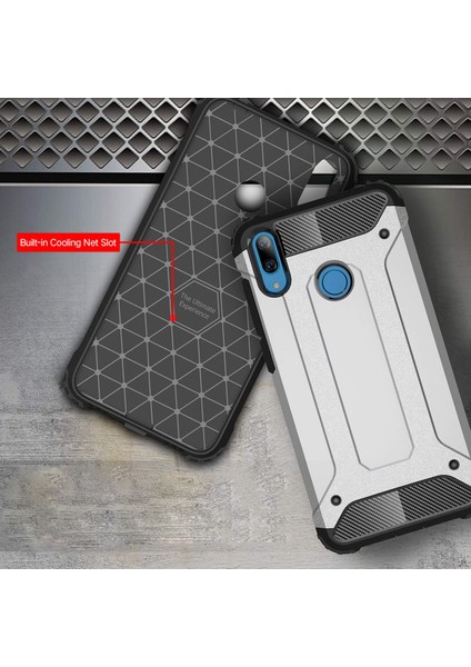 Huawei Y7 Prime 2019 Kılıf Rugged Armor Mavi