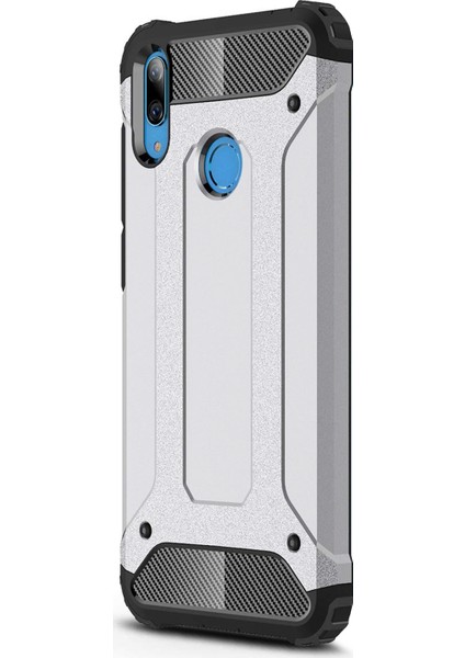 Huawei Y7 Prime 2019 Kılıf Rugged Armor Gümüş