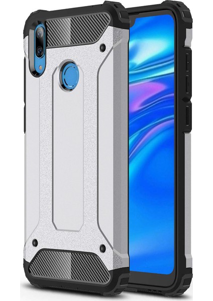 Huawei Y7 Prime 2019 Kılıf Rugged Armor Gümüş
