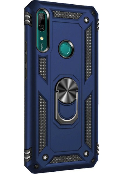 Huawei P Smart Z Kılıf Military Ring Holder Lacivert