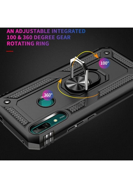 Huawei P Smart Z Kılıf Military Ring Holder Lacivert