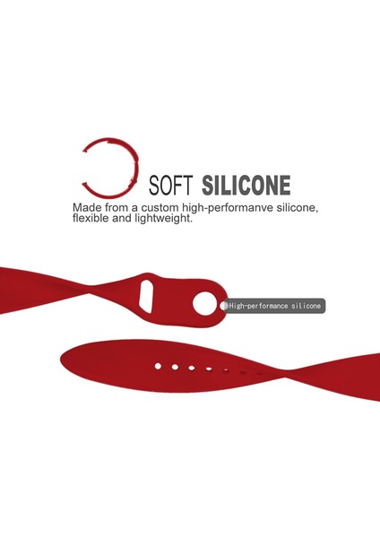 Apple Watch Uyumlu Series 5 40 mm Silikon Kordon Kırmızı modelleri