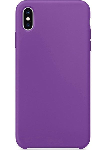 Apple iPhone XS Kılıf Liquid Lansman Silikon Mor