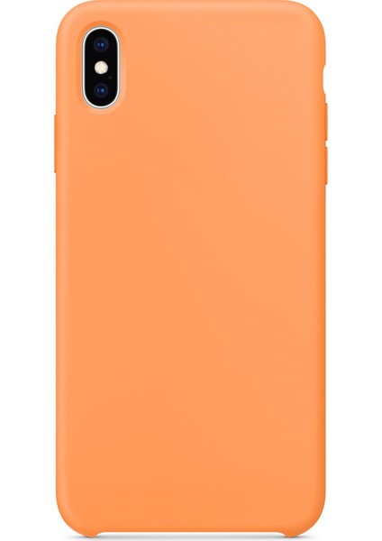 Apple iPhone X Kılıf Liquid Lansman Silikon Turuncu