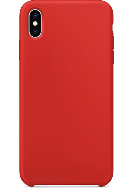 Apple iPhone X Kılıf Liquid Lansman Silikon Kırmızı