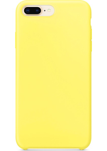 Apple iPhone 8 Plus Kılıf Liquid Lansman Silikon Sarı