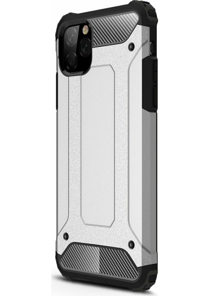 Apple iPhone 11 Pro Max Kılıf Rugged Armor Gümüş