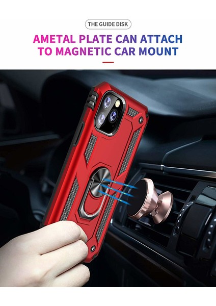 Apple iPhone 11 Pro Kılıf Military Ring Holder Lacivert