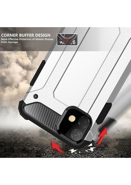 Apple iPhone 11 Kılıf Rugged Armor Gümüş modelleri