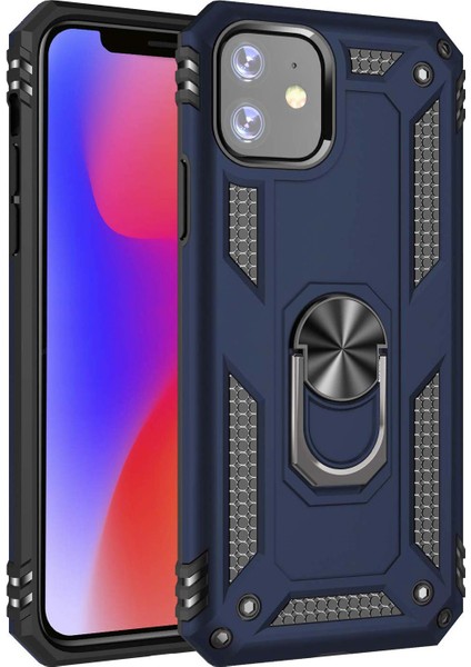 Apple iPhone 11 Kılıf Military Ring Holder Lacivert fiyatları