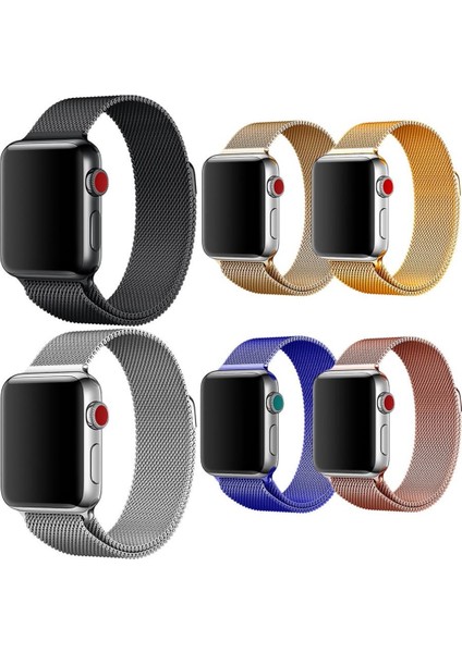 Apple Watch Seri 7/6/SE/5/4 Metal Kayış Milano Loop 45mm 44mm 42mm Uyumlu Yeşil modelleri