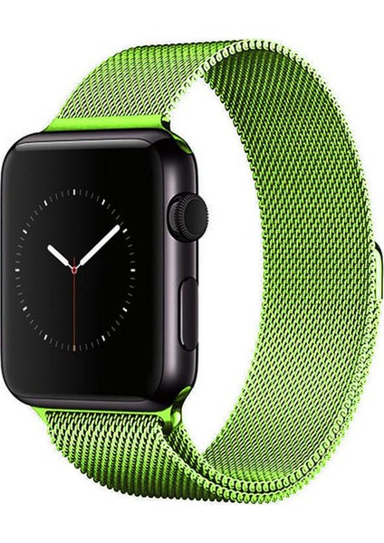 Apple Watch Seri 7/6/SE/5/4 Metal Kayış Milano Loop 45mm 44mm 42mm Uyumlu Yeşil