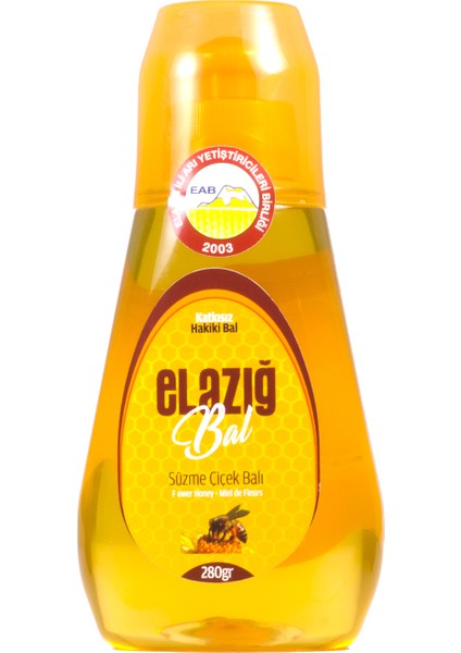 Elazığ Süzme Çiçek Balı 280 gr Sıkılabilir Pet Ambalaj