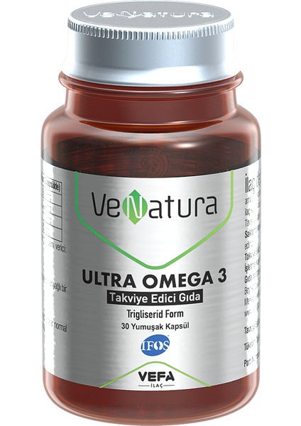 Ultra Omega 3 - 30 Kapsül Takviye Edici Gıda