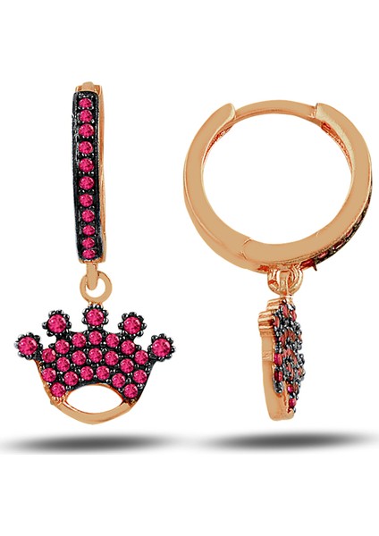 Taç Sallantılı Küpe(Ruby)