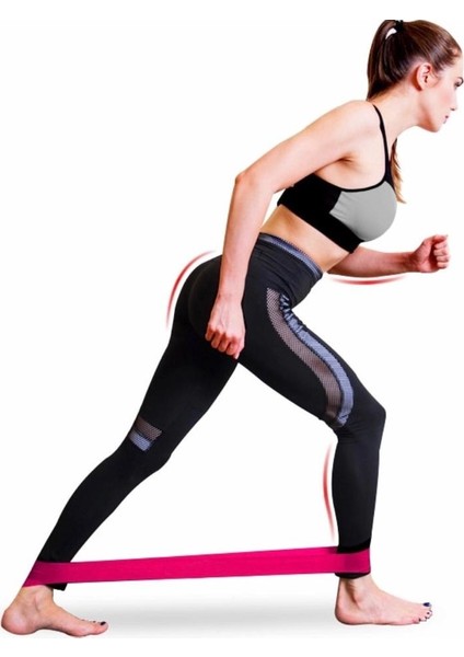 Aerobik Band Latex Aerobik Bandı Pilates Yoga Lastiği 2'li Set Başlangıç-Orta Seviye