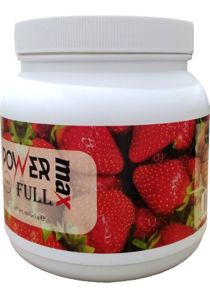 Power Max Full Keçiboynuzlu Çilekli Bitkisel Toz 500 Gr