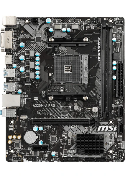 A320M-A PRO AM4 DDR4 3200(OC) DVI HDMI USB3.2 mATX  Anakart