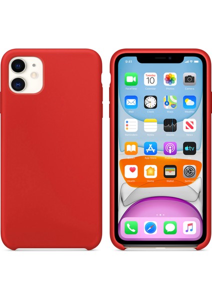 Apple iPhone 11 Kılıf Liquid Lansman Silikon Kırmızı fiyatları