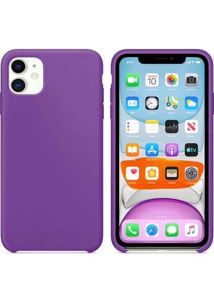 Apple iPhone 11 Kılıf Liquid Lansman Silikon Mor fiyatları