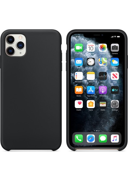 Apple iPhone 11 Pro Kılıf Liquid Lansman Silikon Siyah