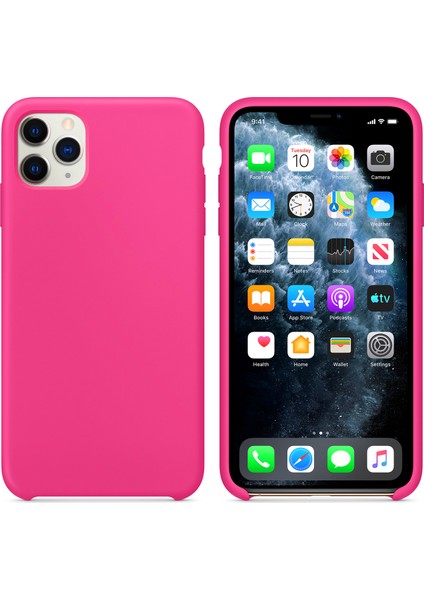 Apple iPhone 11 Pro Kılıf Liquid Lansman Silikon Pembe