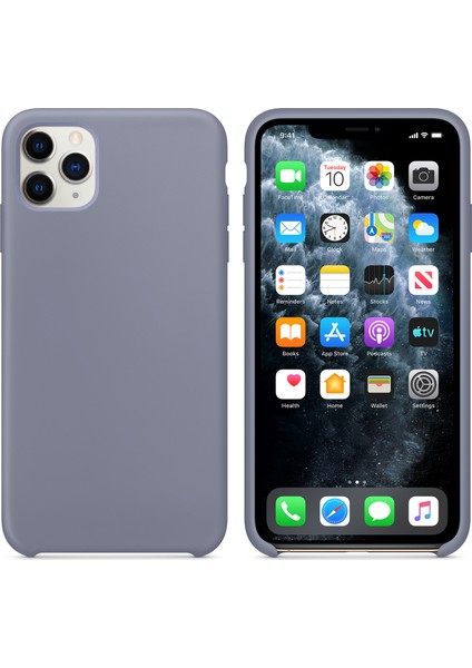 Apple iPhone 11 Pro Max Kılıf Liquid Lansman Silikon Gri