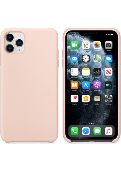 Apple iPhone 11 Pro Max Kılıf Liquid Lansman Silikon Rose Gold