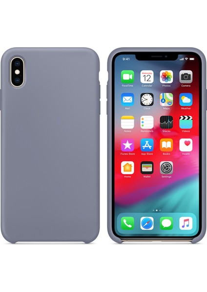 Apple iPhone XS Max Kılıf Liquid Lansman Silikon Gri