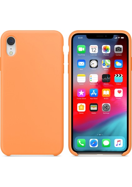 Apple iPhone XR Kılıf Liquid Lansman Silikon Turuncu