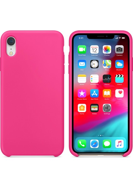 Apple iPhone XR Kılıf Liquid Lansman Silikon Pembe fiyatları