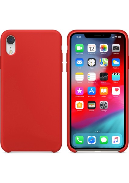 Apple iPhone XR Kılıf Liquid Lansman Silikon Kırmızı fiyatları