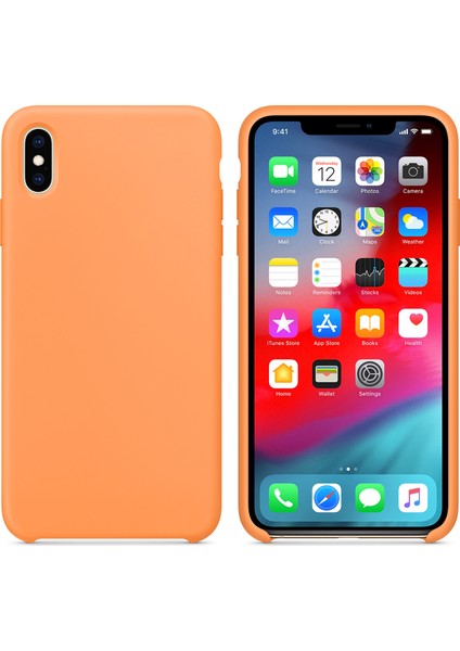 Apple iPhone XS Kılıf Liquid Lansman Silikon Turuncu