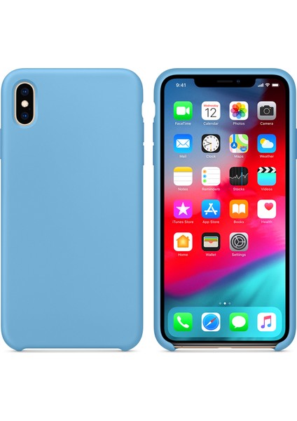 Apple iPhone X Kılıf Liquid Lansman Silikon Mavi fiyatları