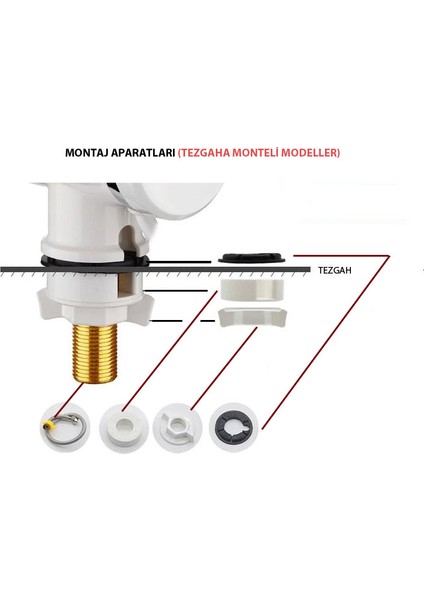 Elektrikli Sıcak Musluk Ani Su Isıtıcı Termal Şofben Musluk