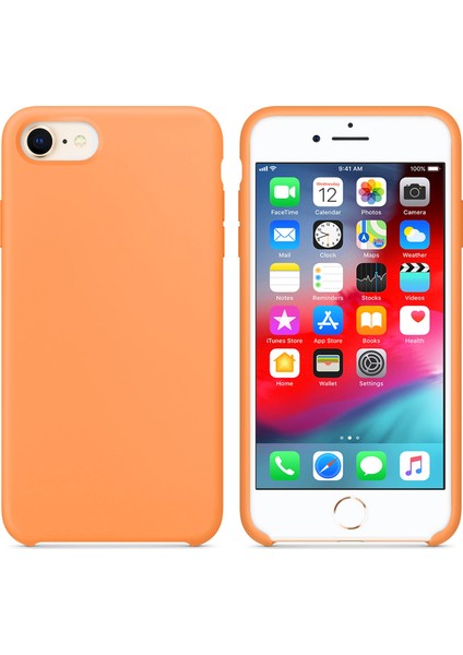 Apple iPhone 7 Kılıf Liquid Lansman Silikon Turuncu fiyatları