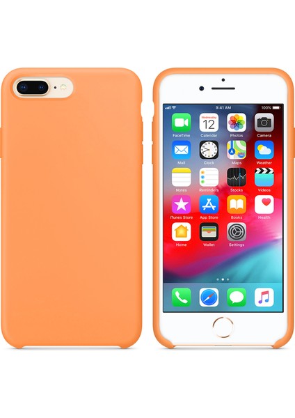 Apple iPhone 7 Plus Kılıf Liquid Lansman Silikon Turuncu fiyatları