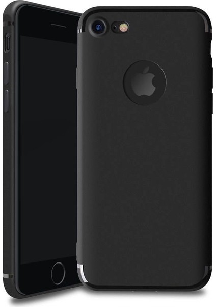 iPhone 8 Kılıf İnce Mat Silikon Kılıf Simple Case + Ekran Koruyucu Şeffaf