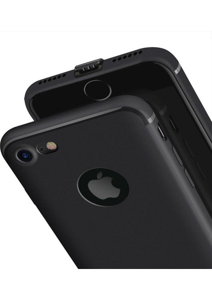 iPhone 8 Kılıf İnce Mat Silikon Kılıf Simple Case + Ekran Koruyucu Şeffaf