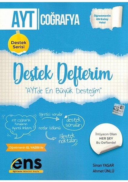 AYT Coğrafya Destek Defterim - Ahmet Ünlü