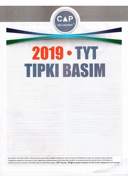 2019 TYT Tıpkı Basım