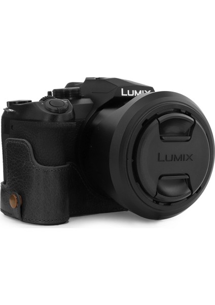 Hakiki Deri Tek Dip Kılıf Leica V-Lux5, Panasonic Lumix DC-FZ1000 II ile Uyumlu