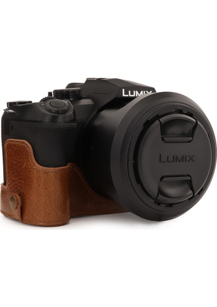 Hakiki Deri Tek Dip Kılıf Leica V-Lux5, Panasonic Lumix DC-FZ1000 II ile Uyumlu