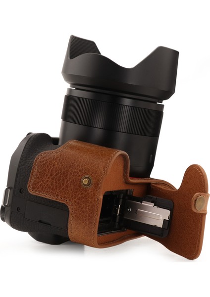 Hakiki Deri Tek Dip Kılıf Leica V-Lux5, Panasonic Lumix DC-FZ1000 II ile Uyumlu modelleri