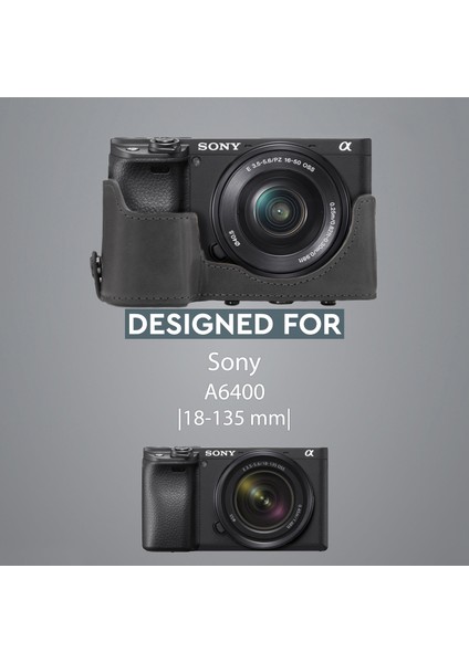 Sony Alpha A6100,A6400(18-135mm)Suni Deri Kamera Çantası fırsatları
