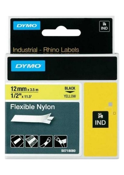 18490 Rhinopro Esnek Naylon Şerit (12Mmx3,5Mt) Sarı-Siyah