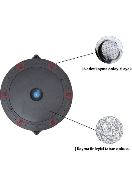 Uluslararası Standart Ebatlarda 62 Cm Çap Bosu Ball Bosu Topu Pilates Denge Aleti (Pompalı)