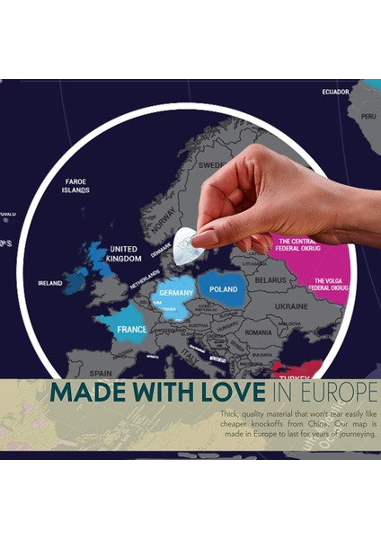 Scratch Map 2020 Versiyon Kazınabilir Dünya Haritası 70 x 100 cm