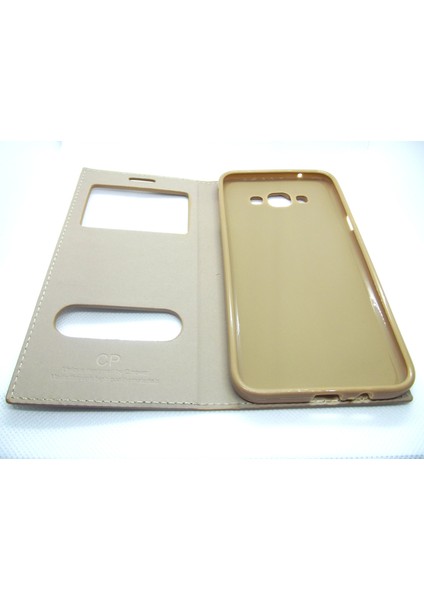 Samsung Galaxy A8 Gizli Mıknatıslı Kapaklı Kılıf - Gold
