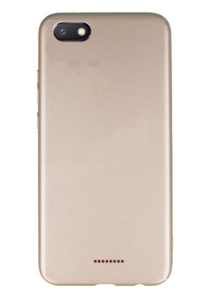 Xiaomi Redmi 6A Kılıf Mat Premium Silikon Kılıf - Gold + Cam Ekran Koruyucu